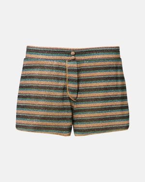 Oséree Lumiere Striped Shorts - Green