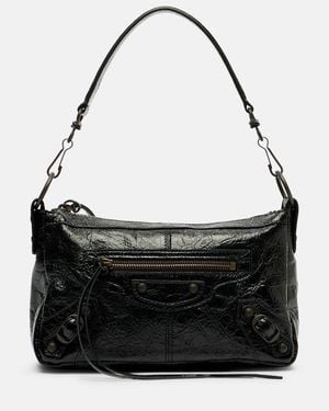 Balenciaga Schultertasche Le City Moto Mini Aus Leder - Schwarz