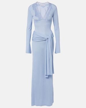 AYA MUSE Lace-Trimmed Maxi Dress - Blue