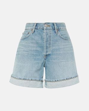 Agolde Dame High-Rise Denim Shorts - Blue