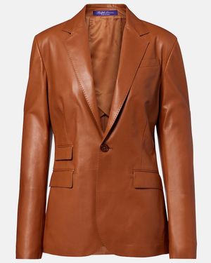 Ralph Lauren Parker Leather Blazer - Brown