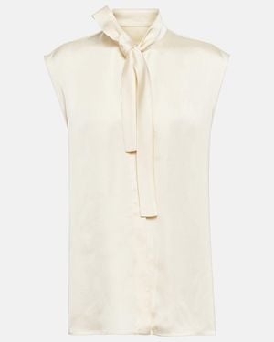 Jil Sander Satin Sleeveless Blouse - Natural