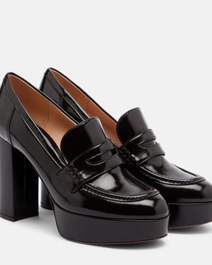 Gianvito Rossi Patent Leather Loafer Pumps - Black