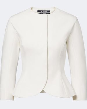 Jacquemus Chaqueta Palmier Con Peplum - Blanco
