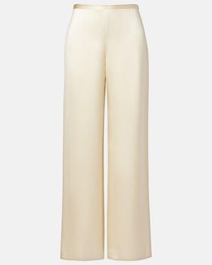 The Row Lanuit Silk Satin Straight Trousers - Natural