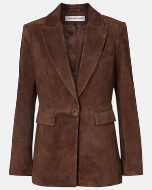 Veronica Beard Duane Suede Blazer - Brown