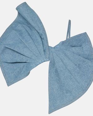 Nina Ricci Bow-Detail Denim Top - Blue