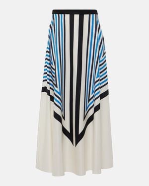 JOSEPH Cretto Silk And Cotton Maxi Skirt - Blue
