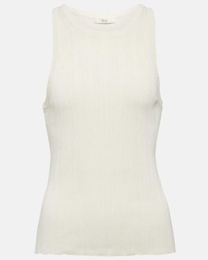 Co. Ribbed Silk Tank Top - White