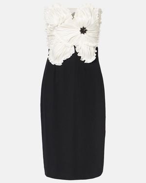 Costarellos Callula Floral-Applique Embellished Minidress - Black