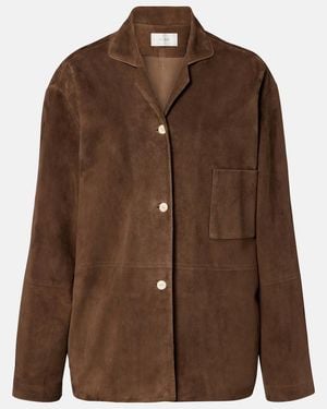 The Row Janine Suede Shirt - Brown