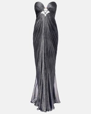 Maria Lucia Hohan Julieta Draped Silk Gown - Metallic