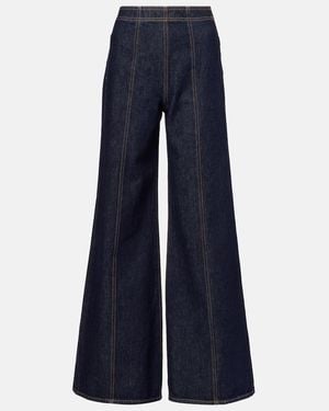 Ulla Johnson Bianca High-Rise Wide-Leg Jeans - Blue