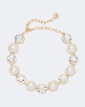 Carolina Herrera Crystal And Faux Pearl Necklace - White