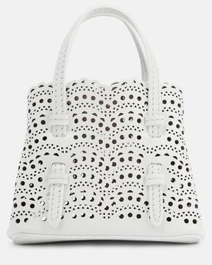 Alaïa Mina Mini Leather Crossbody Bag - White