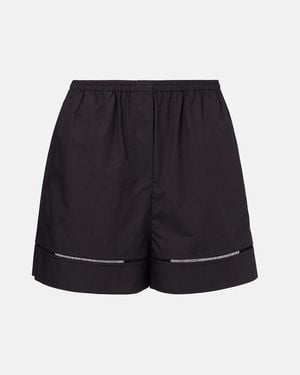 Rohe Embroidered Cotton Poplin Shorts - Blue