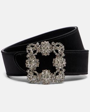 Manolo Blahnik Hangisi Satin Belt - Black