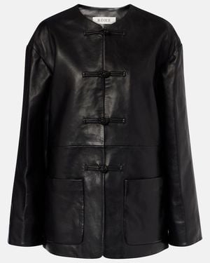 Rohe Lederjacke - Schwarz