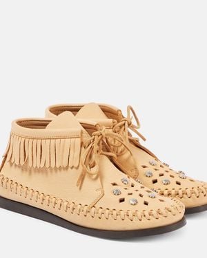 Isabel Marant Felsa Leather Moccasins - Natural