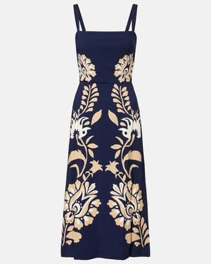 La DoubleJ Buy Me A Martini Floral Satin Midi Dress - Blue