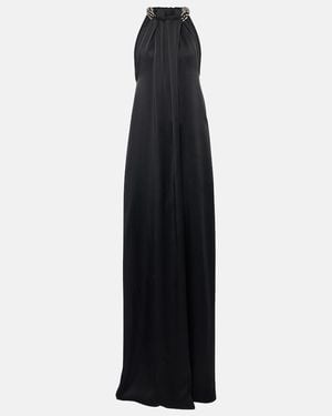 Stella McCartney Embroidered Halterneck Gown - Black