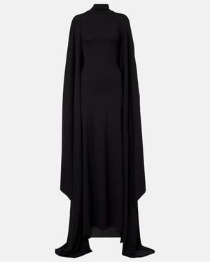 Balenciaga Caped Jersey Gown - Black