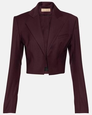AYA MUSE Sylva Cropped Wool Blazer - Purple