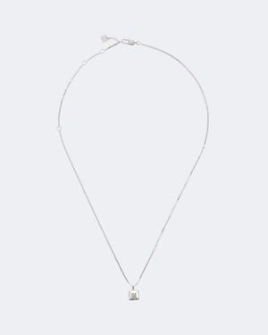 Fendi Ff Sterling Pendant Necklace - White