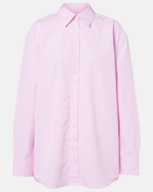 TOTEME Striped Cotton Poplin Shirt - Pink