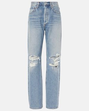 Agolde Kelly High-Rise Straight Jeans - Blue