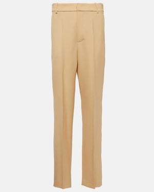 Tod's Virgin Wool Straight Pants - Natural