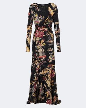 Etro Printed Jersey Maxi Dress - Black