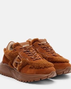 Bogner Malaga 27 Suede-Trimmed Shearling Platform Trainers - Brown