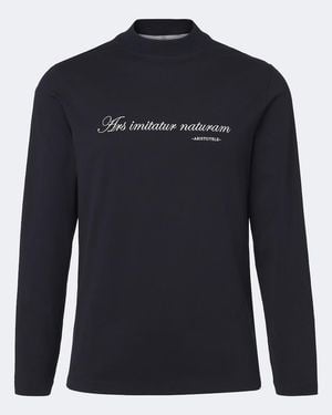 Brunello Cucinelli Bedrucktes T-Shirt Aus Baumwoll-Jersey - Blau