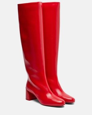 Christian Louboutin Janitta Leather Knee-High Boots 55 - Red