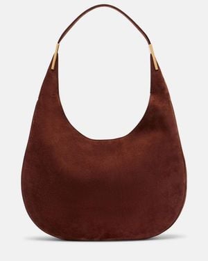 SAVETTE Schultertasche Florence Medium Aus Veloursleder - Braun