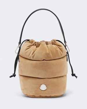 Moncler Bucket Bag Caradoc Small Aus Veloursleder - Natur