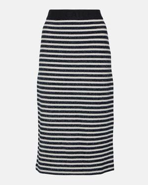 Dorothee Schumacher Endless Shimmer Striped Jersey Midi Skirt - Black