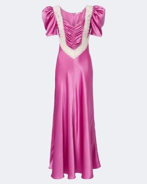 Rodarte Maxikleid Aus Seide Mit Spitze - Pink