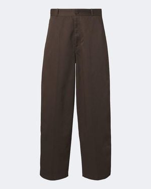 Lemaire Twill Barrel-Leg Pants - Brown