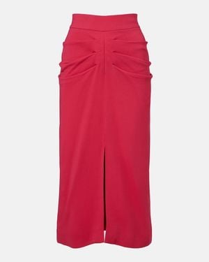Valentino Gathered Crepe Pencil Skirt