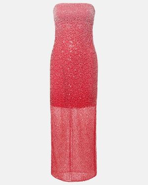 knee length dresses for ladies Beaded Midi Tube Dress | ROTATE Birger Christensen