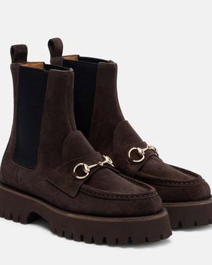 Gucci Sylke Suede Chelsea Boots - Black