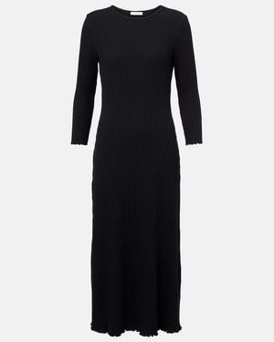 Vince Ribbed-Knit Cotton-Blend Maxi Dress - Black