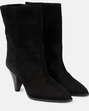 Isabel Marant Rouxa Suede Ankle Boots - Black