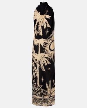 Johanna Ortiz Floral Silk Maxi Dress - White