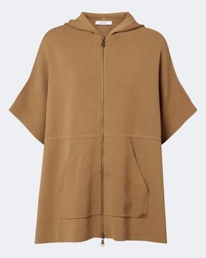 Max Mara Hooded Knitted Poncho - Brown