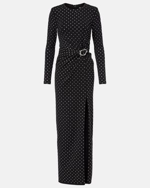 Roland Mouret Embellished Gathered Jersey Gown - Black