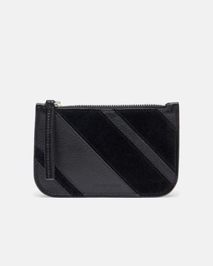 Phoebe Philo Leather And Suede Card Holder - Black