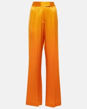 The Sei High-Rise Silk Wide-Leg Trousers - Orange
